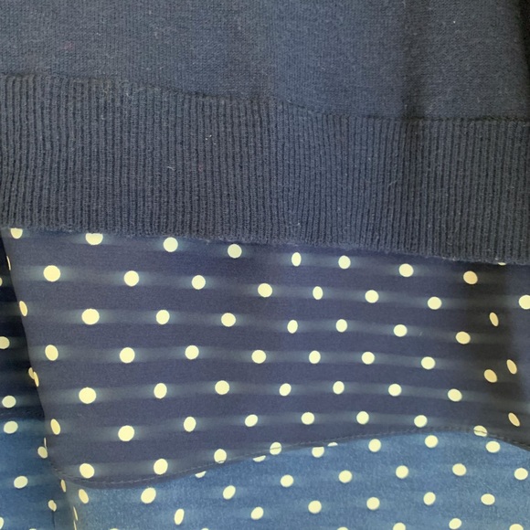 Ralph Lauren Blue and white with polka dots on blue overlay pullover sweater XL - Picture 4 of 6